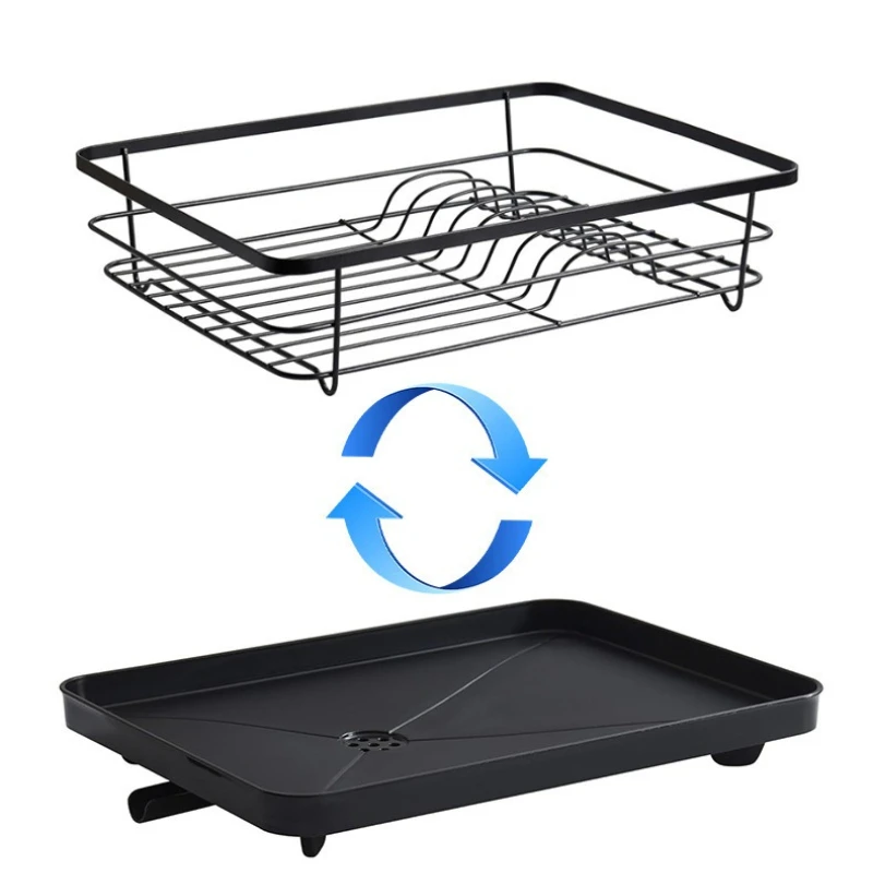 Escurridor de platos de encimera resistente a la oxidación con soporte para utensilios: espacioso estante para platos de cocina para un secado eficiente - imagen 2