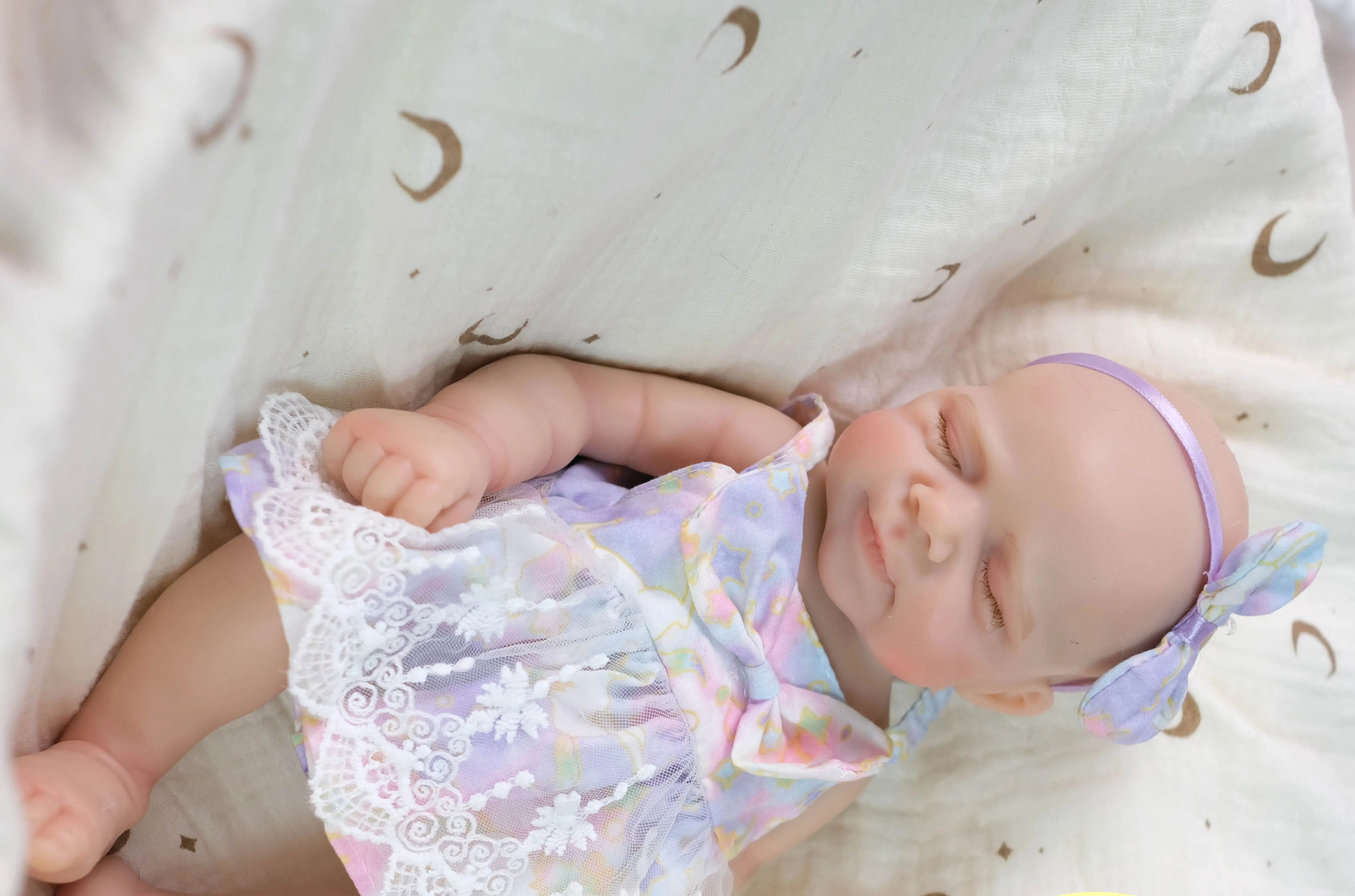 Muñeca reborn Pascale de silicona platino, bebé realista suave