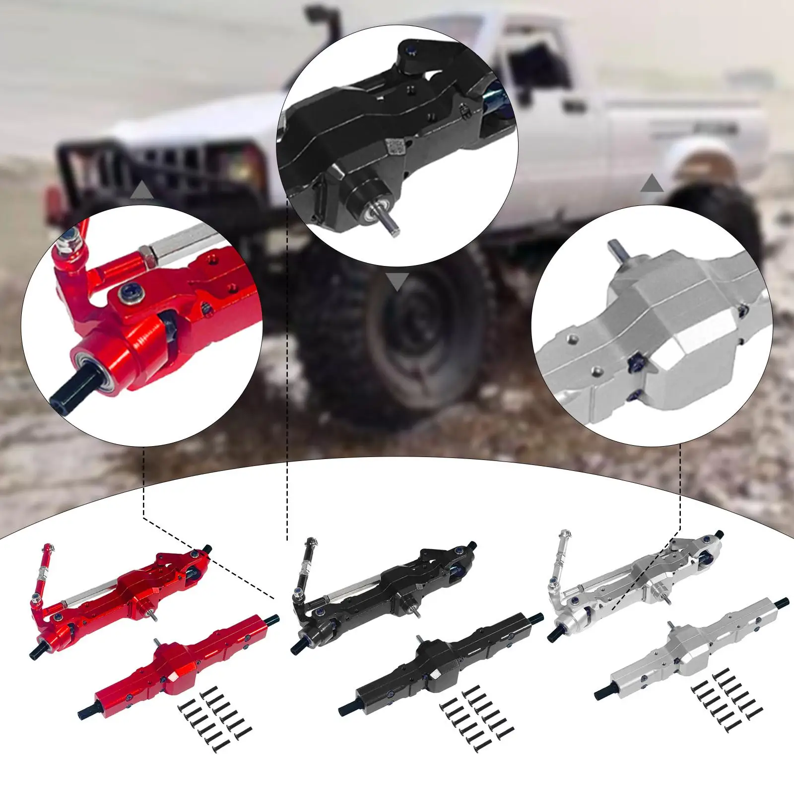 1:16 RC Car Front and Rear Axle Set DIY Modified Professional High Performance Metal Spare Parts for WPL B14 C14 B16 RC Vehicles