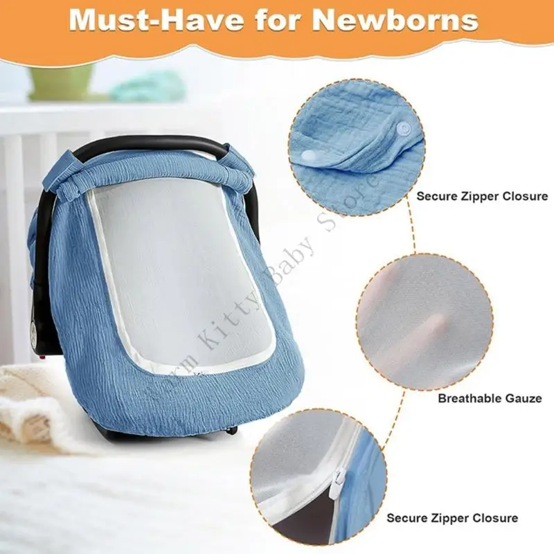 XXFE Funda para Moisés bebé Suave y Transpirable Funda Protectora Asiento Seguridad cómoda para bebés Color sólido - imagen 3