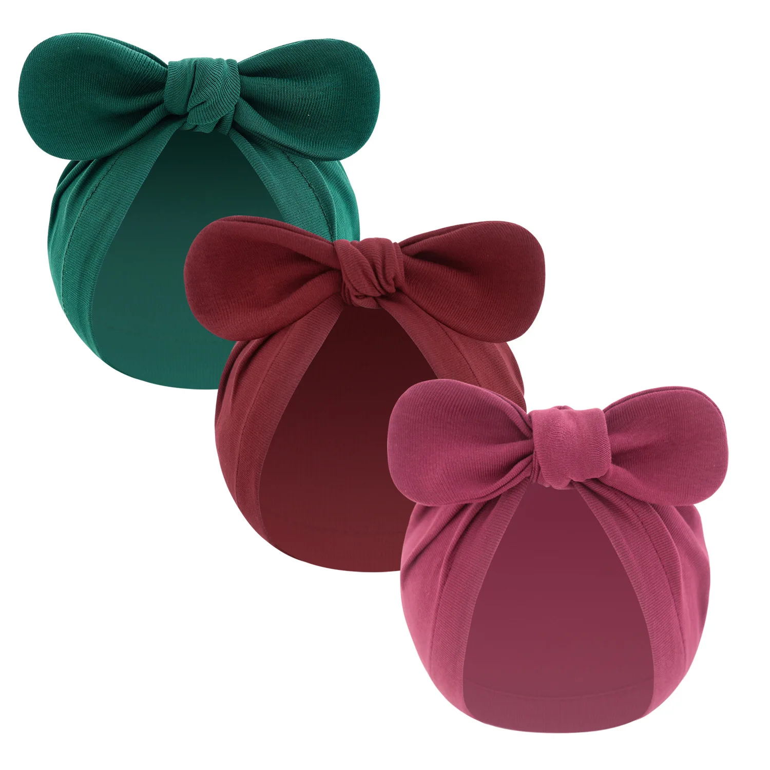 Gorro de algodón suave de Color sólido para bebé, gorro elástico con lazo anudado para niña pequeña, gorro para guardería, accesorios para bebé de 0 a 24M - imagen 4