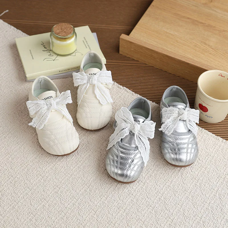 Zapatos de cuero para niñas con cordones y suela suave - imagen 4