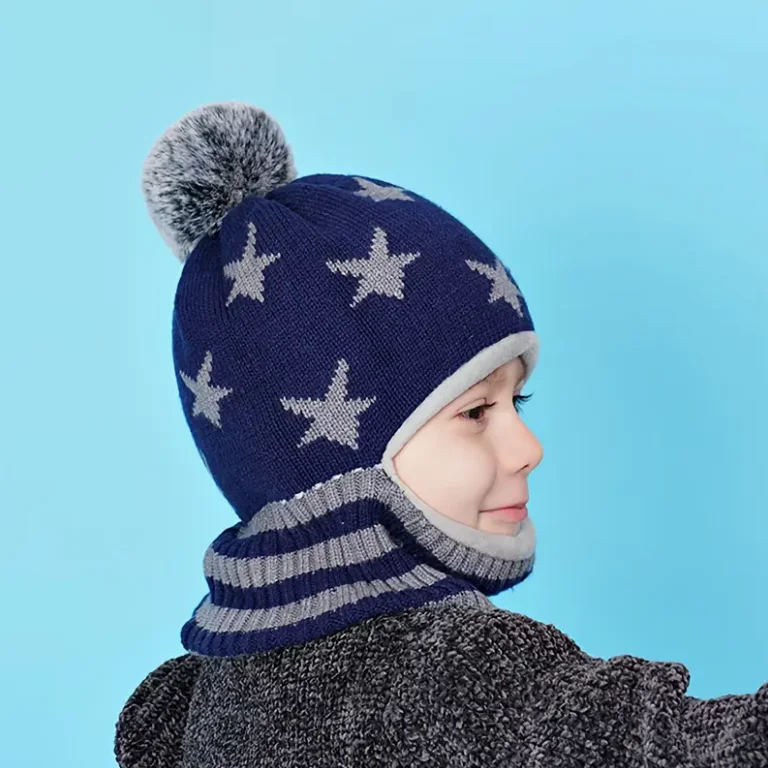 Gorro de punto de moda de dibujos animados cálido y grueso para niños y niñas de 3 a 7 años con orejeras resistente al frío a prueba de viento elástico ajustable - imagen 2