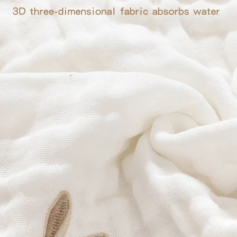 2/3/5 Uds. Toallas para bebés, toallita suave para niños pequeños, paño para eructar, toallitas bordadas de algodón de 6 capas para la cara, babero para recién nacidos, pañuelo para niños - imagen 3