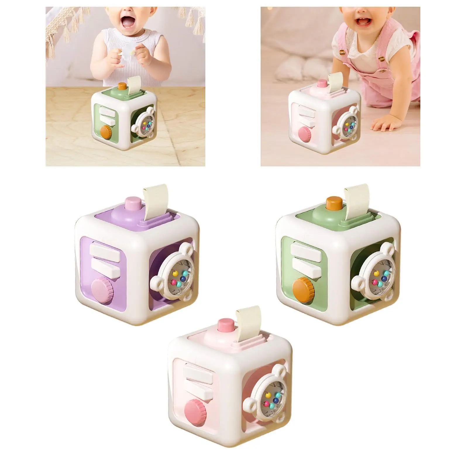 Busy Cube Travel Developmental Early Education Activity Cube Sensory Toys for Toddlers for Toddlers Boys Girls Kids 1-3 Infant