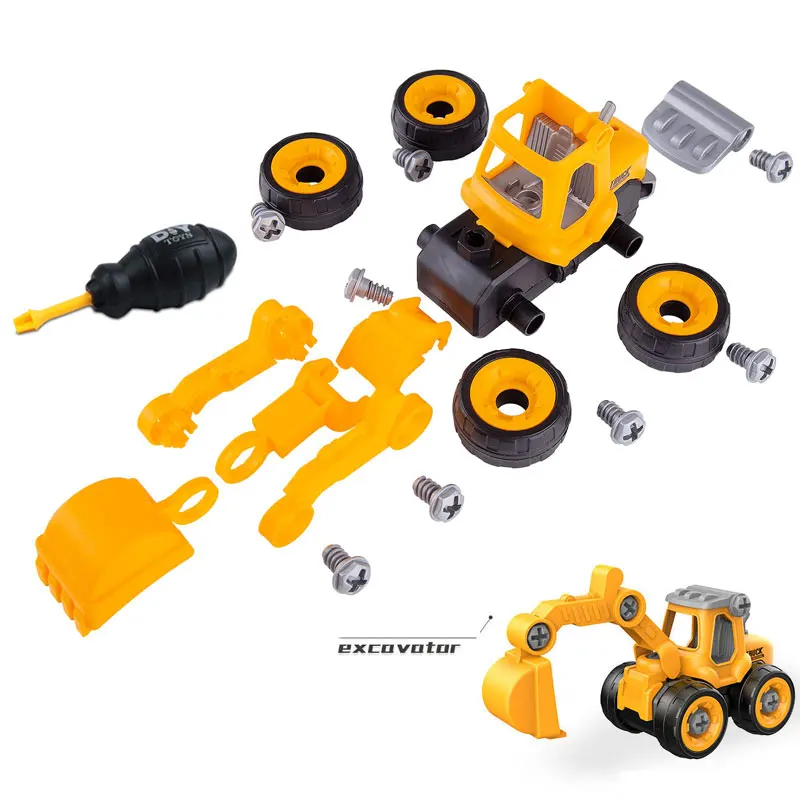 Niños ingeniería en miniatura DIY camión tuerca tornillo excavadora herramienta juguete para niños educativo coche/camión modelo regalo - imagen 3