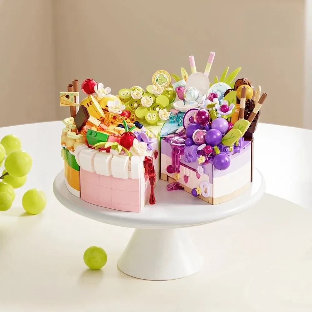 Bloques de construcción con patrón de postre, modelo de pastel dulce de plástico, juguete de ensamblaje DIY, juguete educativo, juguete de ladrillo de construcción, regalos de vacaciones - imagen 4