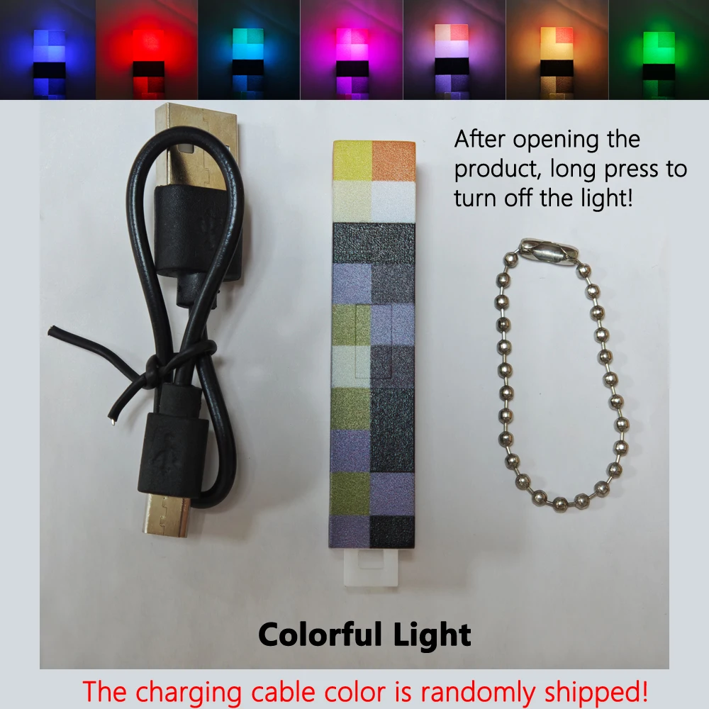 Mini llavero con antorcha, luz LED, linterna recargable por USB, modelo de juego de plástico, juguetes, mochila, decoración, colgante, adorno en miniatura - imagen 5