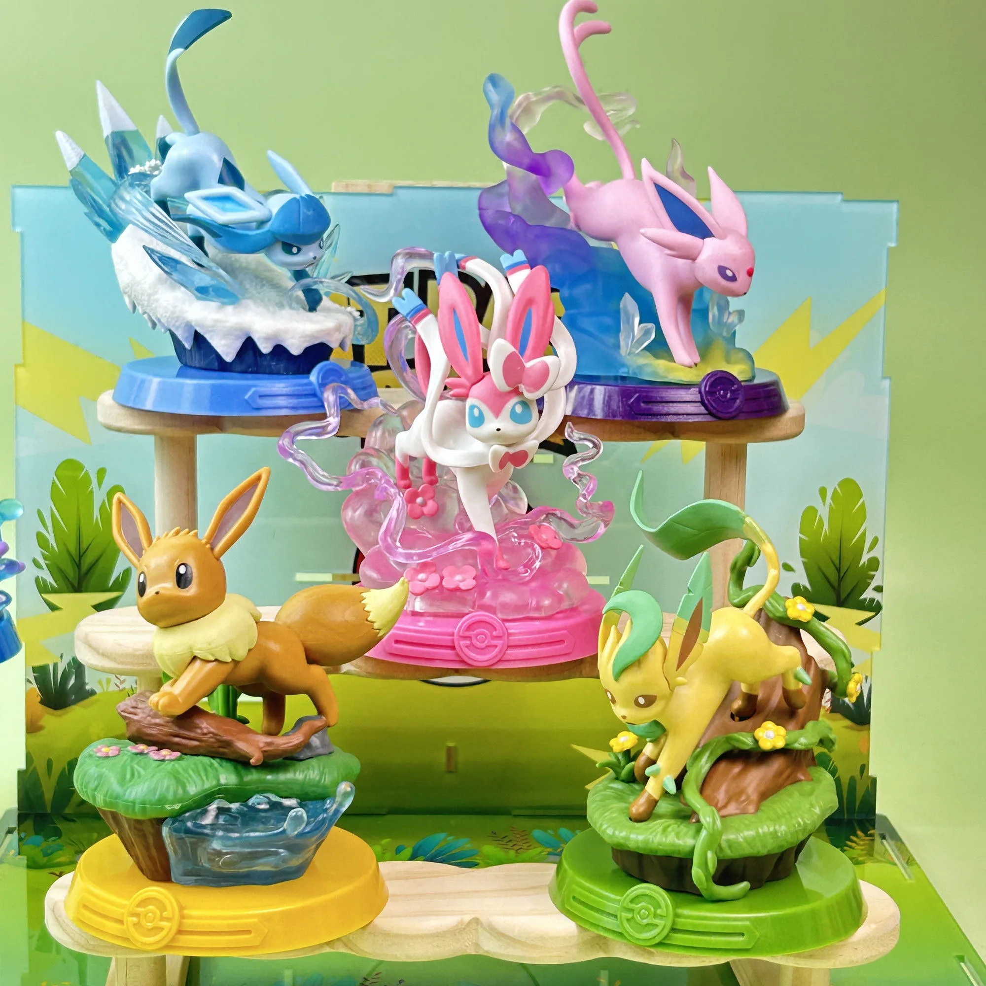 Figuras de Pokémon Eeveelution de 9 estilos, Espeon Sylveon Glaceon Leafeon Vaporeon Umbreon Flareon, figura de Anime, juguete monstruo de bolsillo - imagen 2