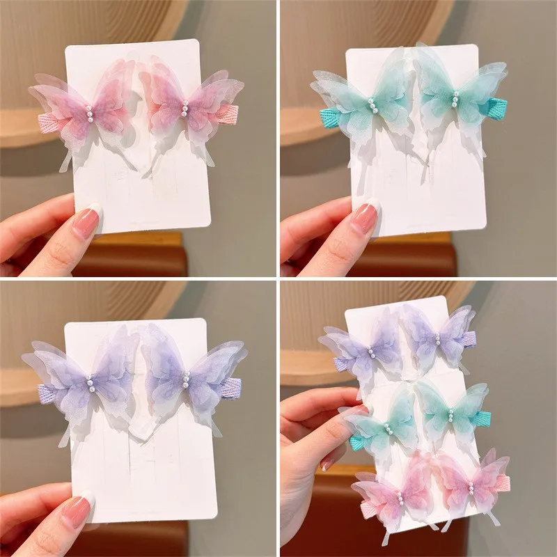 Pinzas para el cabello para bebé, horquilla de mariposa para niño, horquilla bonita de tela para bebé, accesorios para el cabello para niña pequeña con perlas para niña - imagen 4