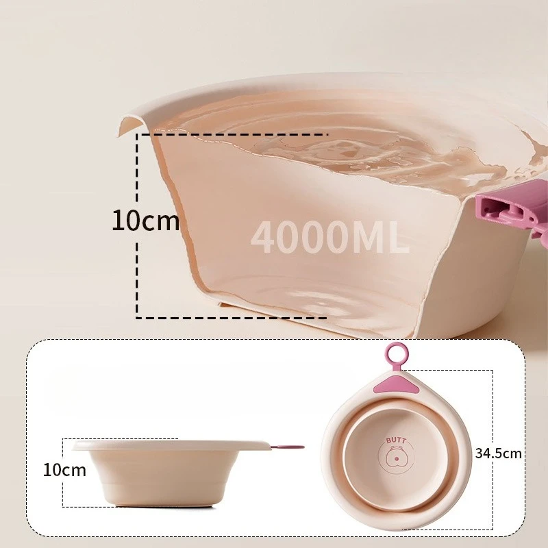 Lavabo de ducha plegable portátil para bebé, lavabo de plástico plegable para viaje, lavabo plegable duradero y seguro para Baño - imagen 3