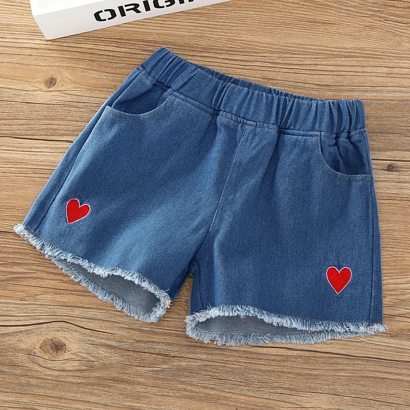 Pantalones cortos vaqueros bordados para niña verano - imagen 2