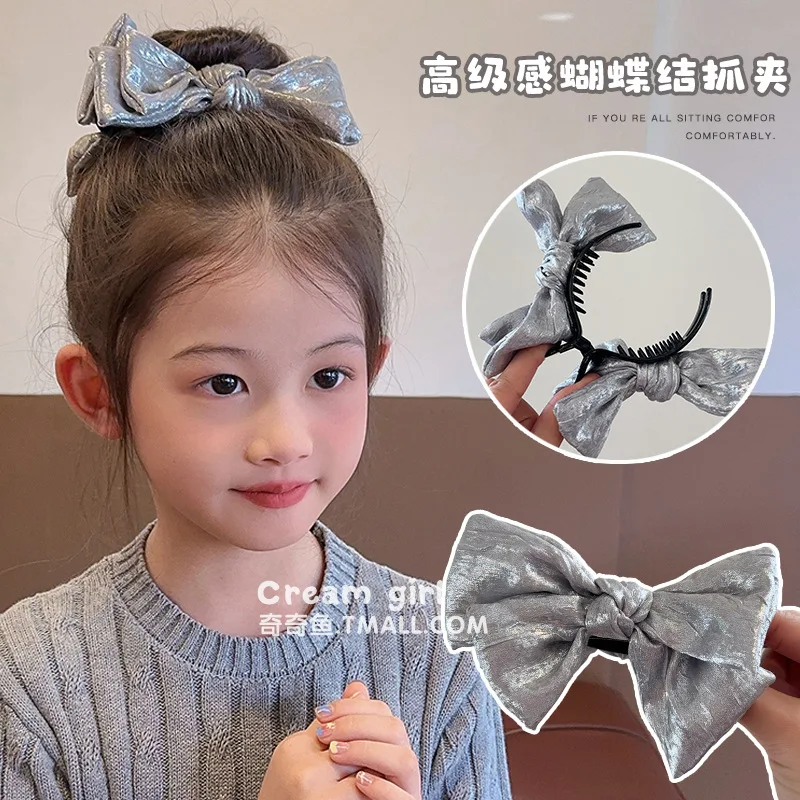 Horquilla plateada con bola para el cabello de niñas – Estilo clásico