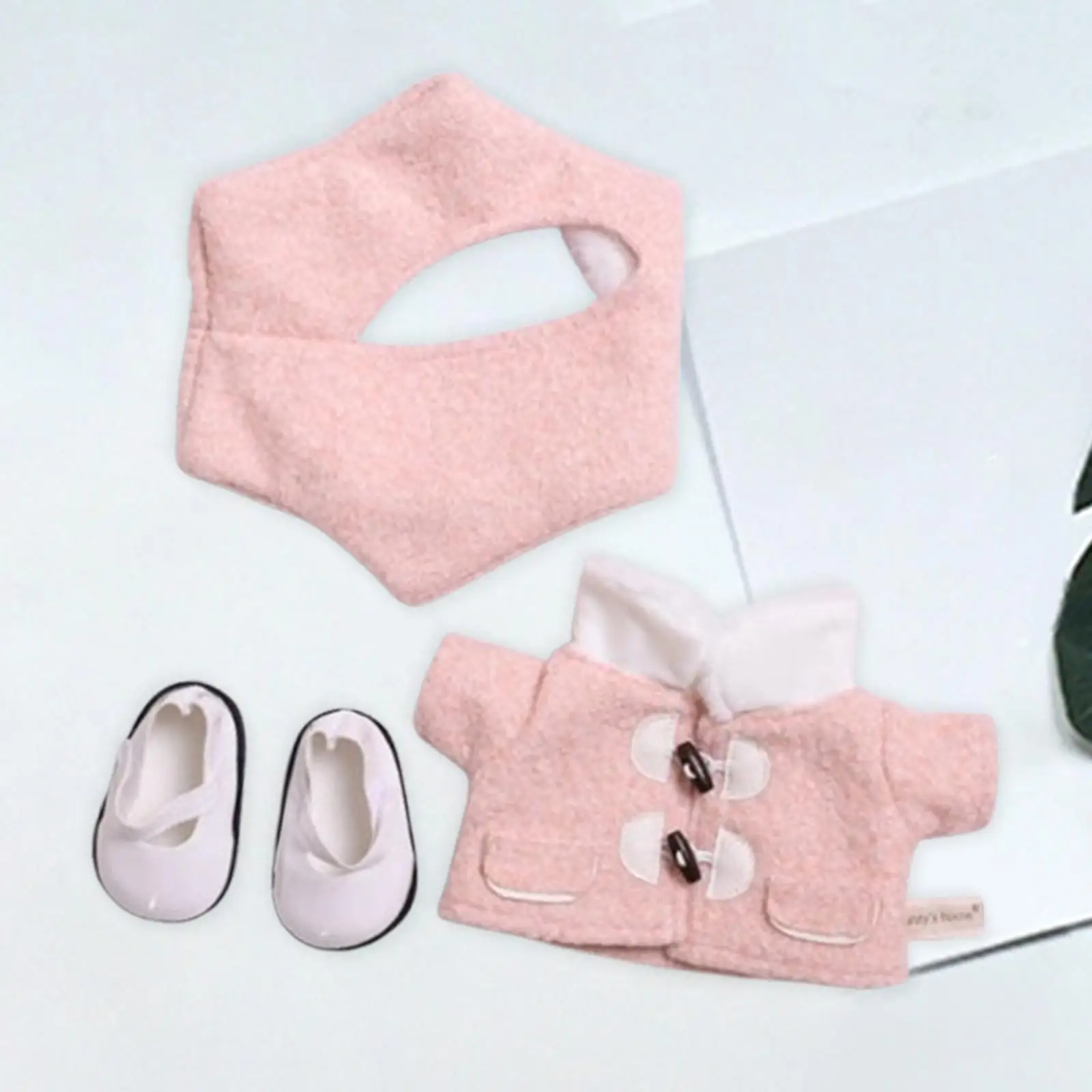 Stuffed Doll Coat Headwear and Shoes DIY Photo Props Costumes for 38cm Dolls