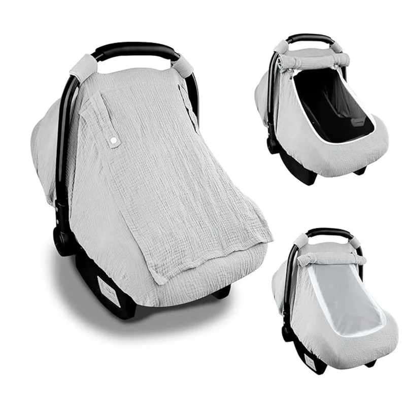 Funda parasol de gasa de algodón para cochecito - imagen 2
