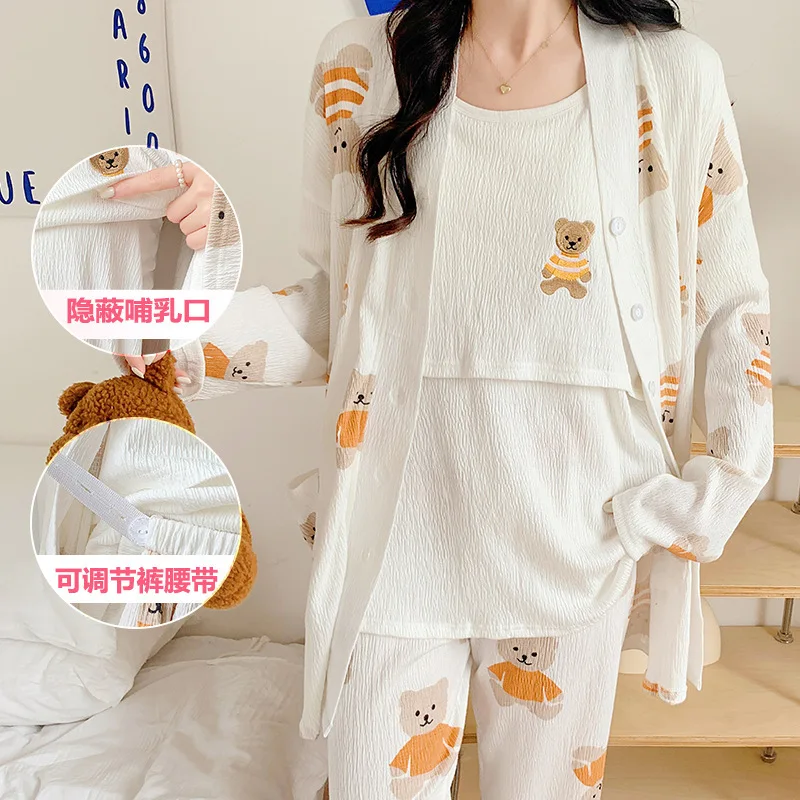 Pijama algodón manga larga para embarazadas y posparto - imagen 3