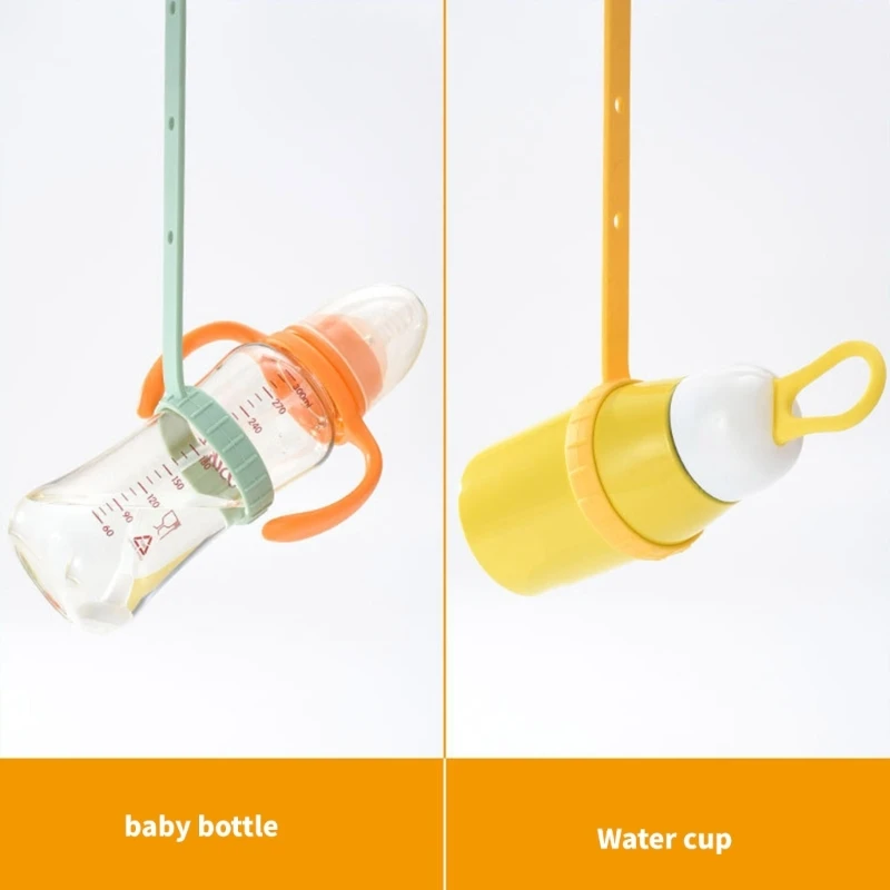 Recién llegado, cadena para biberón de alimentación de bebé, soporte de correa antipérdida de silicona de calidad alimentaria, accesorio de alimentación para bebé - imagen 5