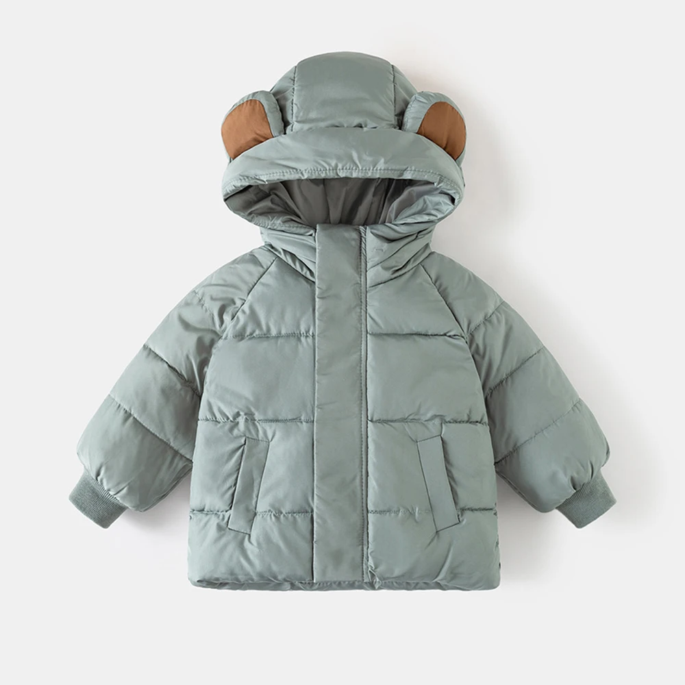 MILANCEL 2-7 Y ropa para niños Sudadera con capucha Parkas con orejas chaqueta gruesa para niños moda para chicas abrigo cálido ropa de abrigo para niños - imagen 2