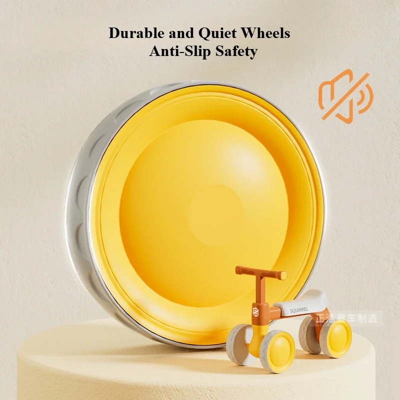 Andador de 4 ruedas para bicicleta de equilibrio para bebé, sin Pedal, juguete para montar al aire libre, regalo de cumpleaños para niños de 1 a 3 años - imagen 4
