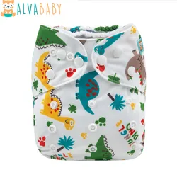 1 pañal de tela para bebé ALVABABY, pañal de tela ecológico para bebé, cubierta de pañal de bolsillo de poliéster ajustable