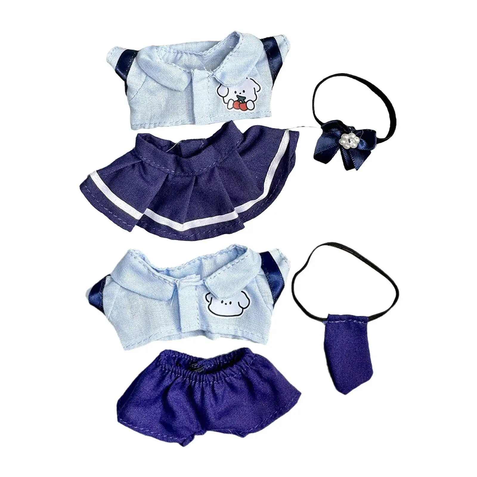 Doll Clothes Suit with Tie Soft DIY Doll Toy Coordination Hands on Doll Accessories Doll Outifits Doll Clothing for 17cm Doll