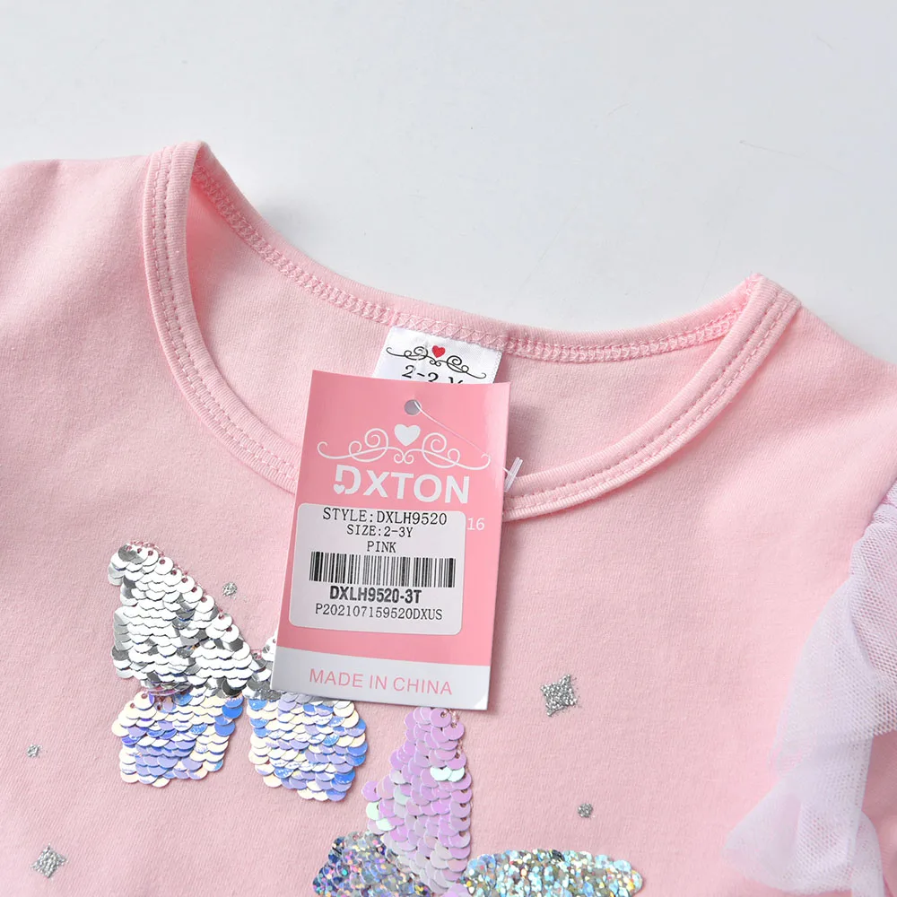 DXTON Vestido de princesa con lentejuelas para niñas otoño - imagen 5