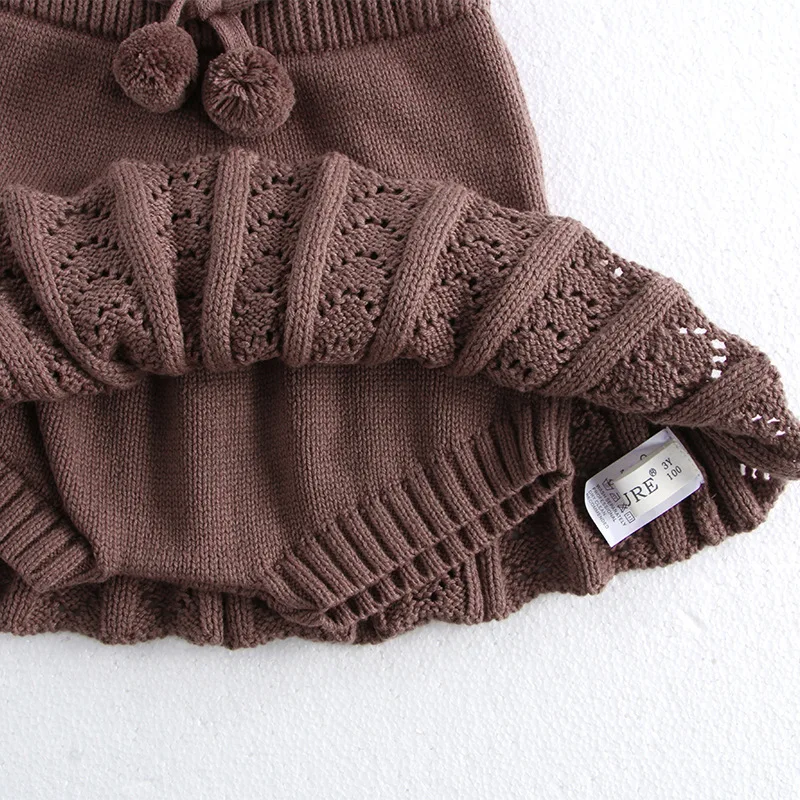 MILANCEL New Autumn Kids Short Skirt Girls Cute Solid Color Knitted Pleated Skirt Children Hollow Out Knitted Shorts - imagen 5