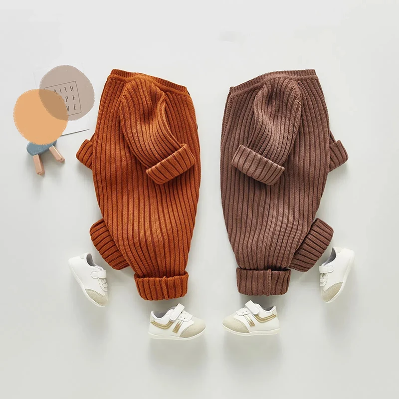 Milangel Pelele de punto liso infantil para niñas – Otoño bebé - imagen 5