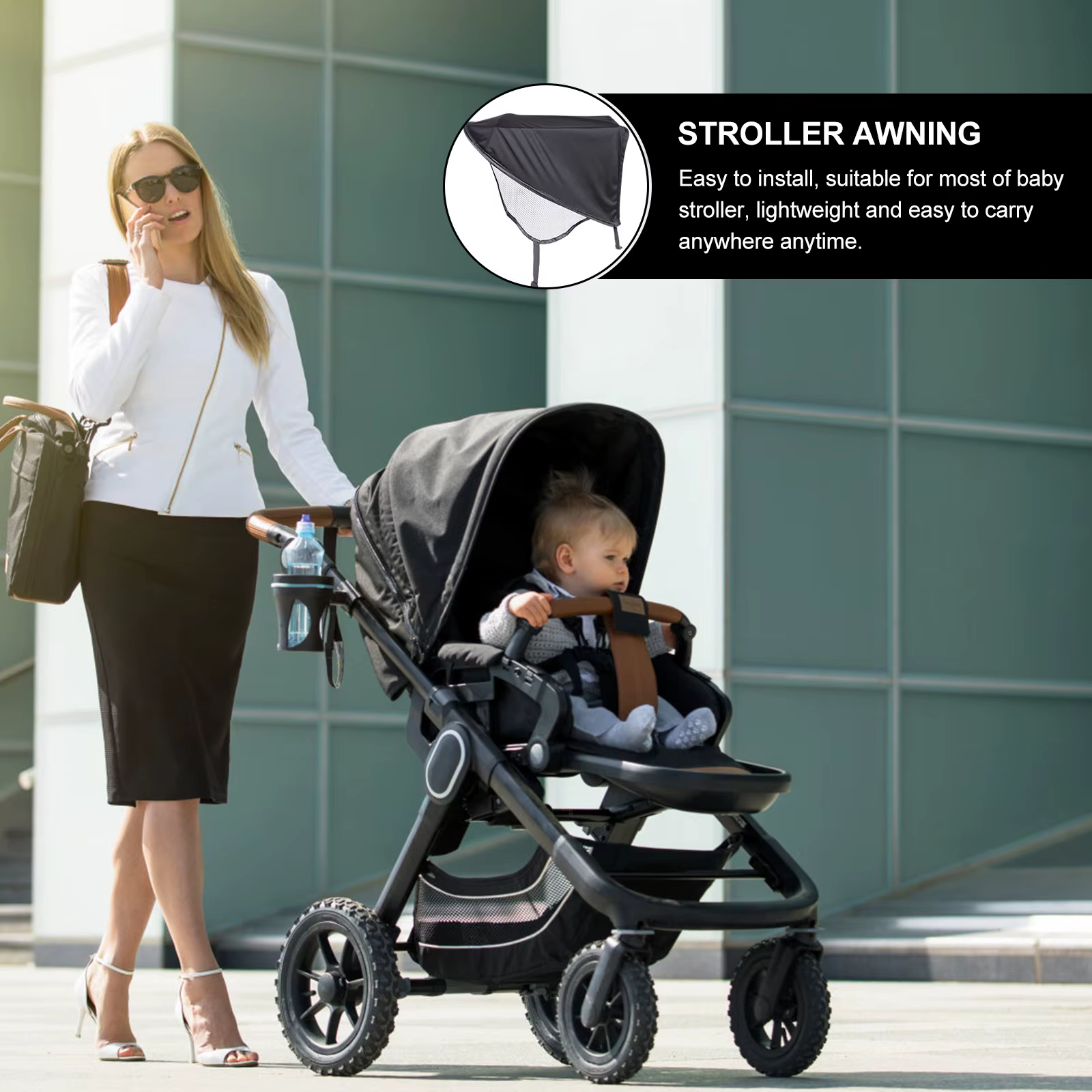 Parasol extensible universal con protección UV para cochecito - imagen 4
