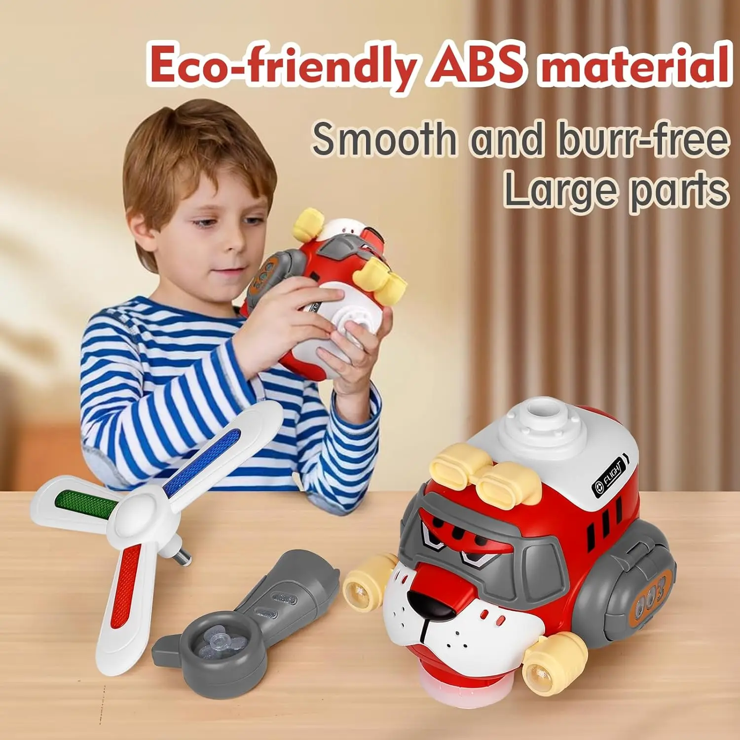 Modelo de avión de tigre eléctrico, juguete de dibujos animados para niños pequeños, avión con luces LED frescas, sonidos, hélice giratoria 360, Navidad automática - imagen 2