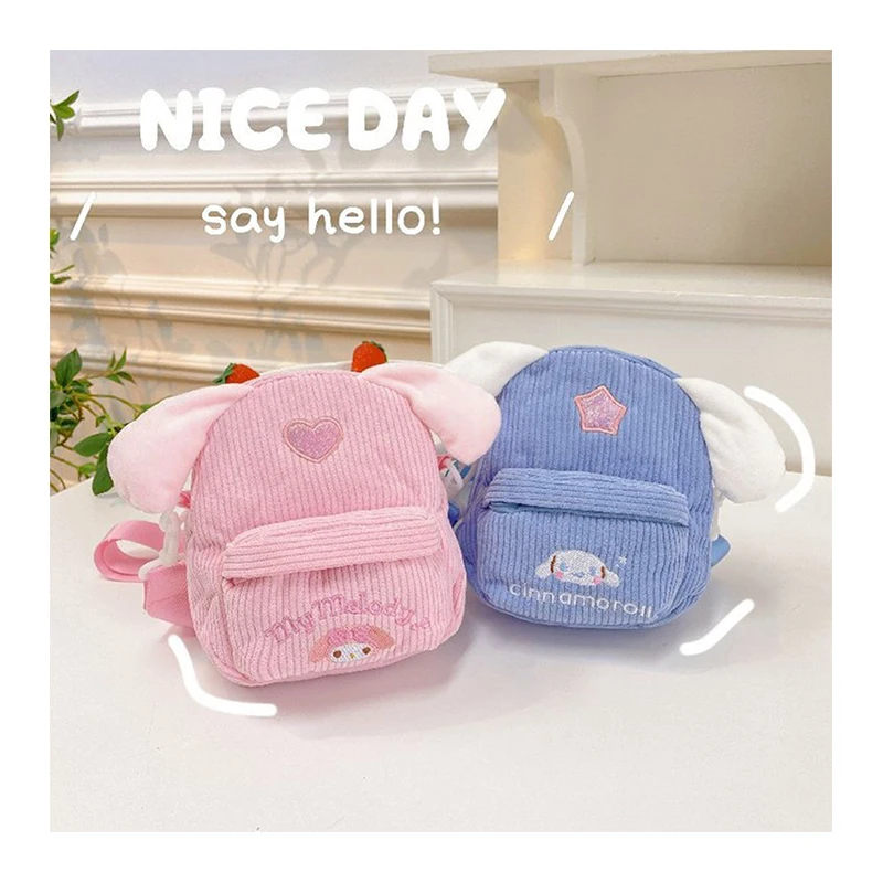 Bolsa de felpa Kawaii Sanrio My Melody Kuromi, bolso de animales de dibujos animados, bonitos bolsos de almacenamiento Cinnamoroll, regalos de cumpleaños para mujeres y niñas - imagen 3