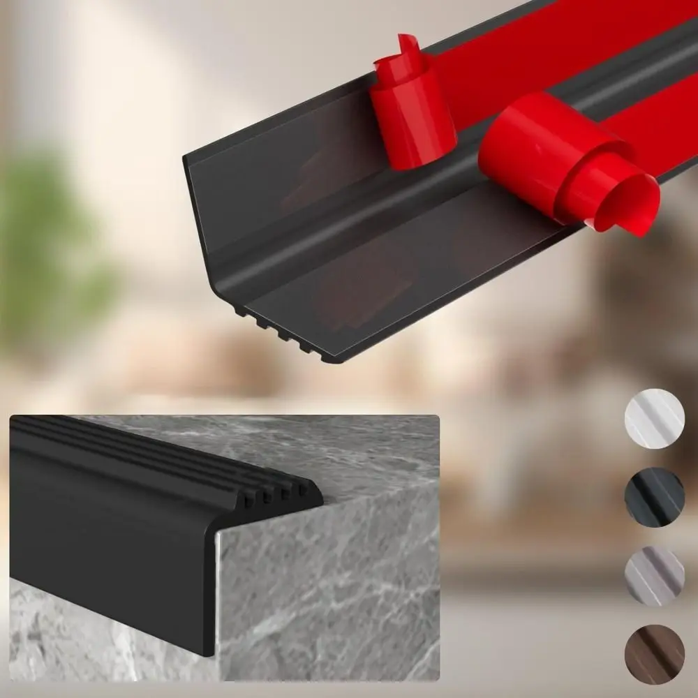 Alta calidad, 100cm, borde de escalera, autoadhesivo, antideslizante, Protector de borde de escalera, tira decorativa Flexible para interiores y exteriores