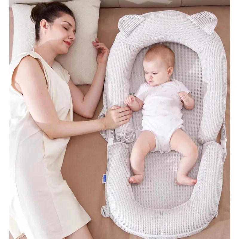 Cuna para bebé, cama media, cama biomimética para recién nacido, cuna antipresión, nido calmante para bebé, cama móvil portátil - imagen 3