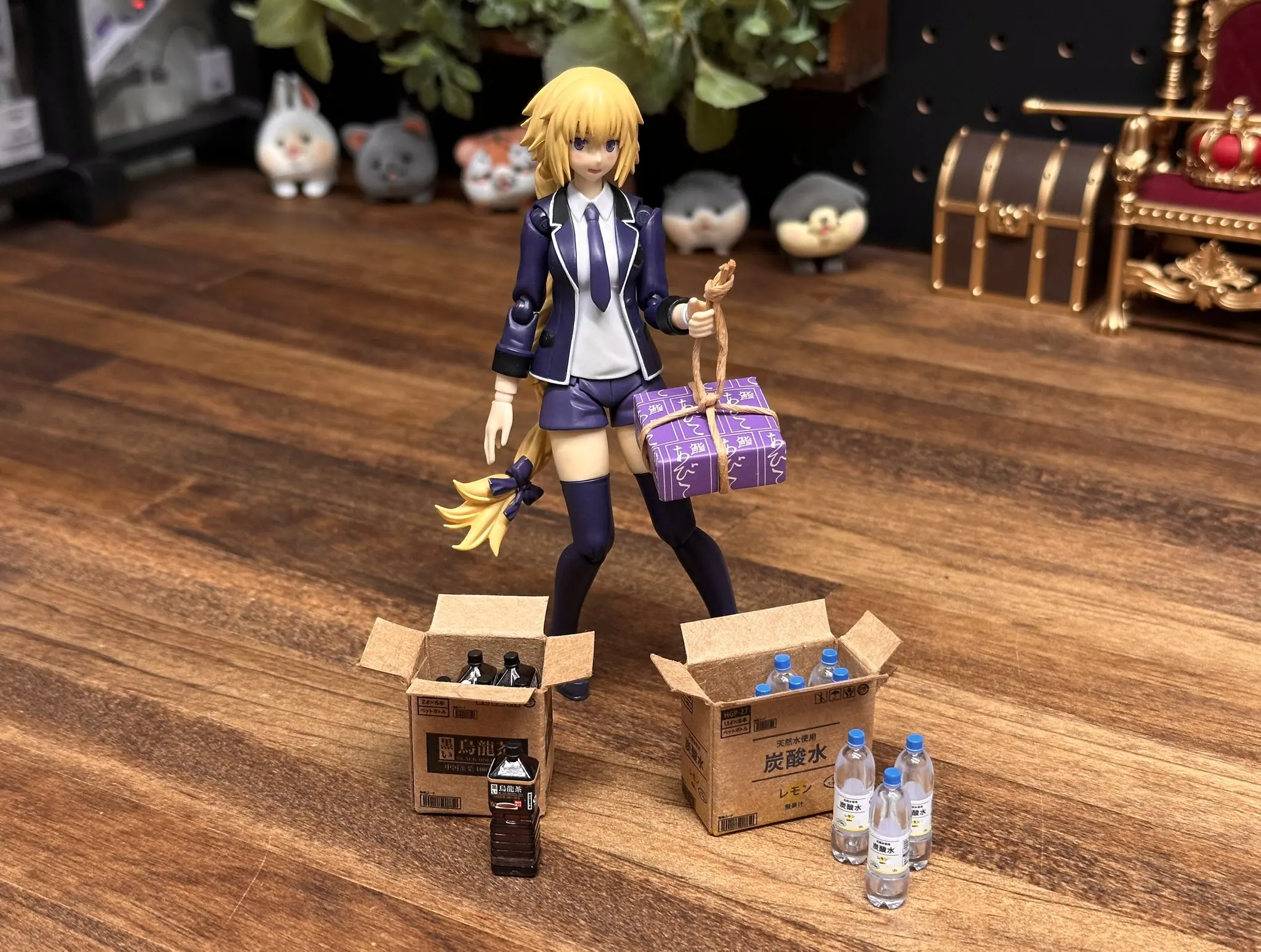 Cápsula de lona de juguete, compra por caja Botella para mascotas de 3 figuras, caja de sidra de Cola de té verde, bebida de limón de agua, miniaturas que combinan con 1/12 muñecas - imagen 4