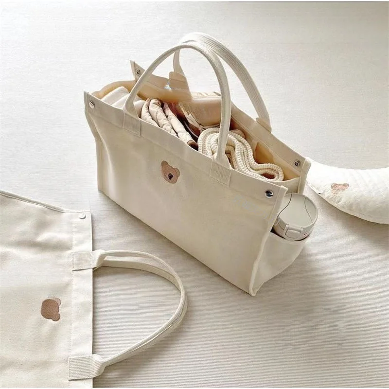 Bolso de pañales estilo coreano Ins lona con capacidad y organizador - imagen 4