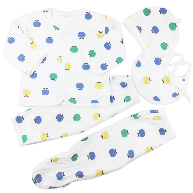 5 unids/set conjunto de bebé recién nacido algodón recién nacido traje de dibujos animados ropa de bebé - imagen 5