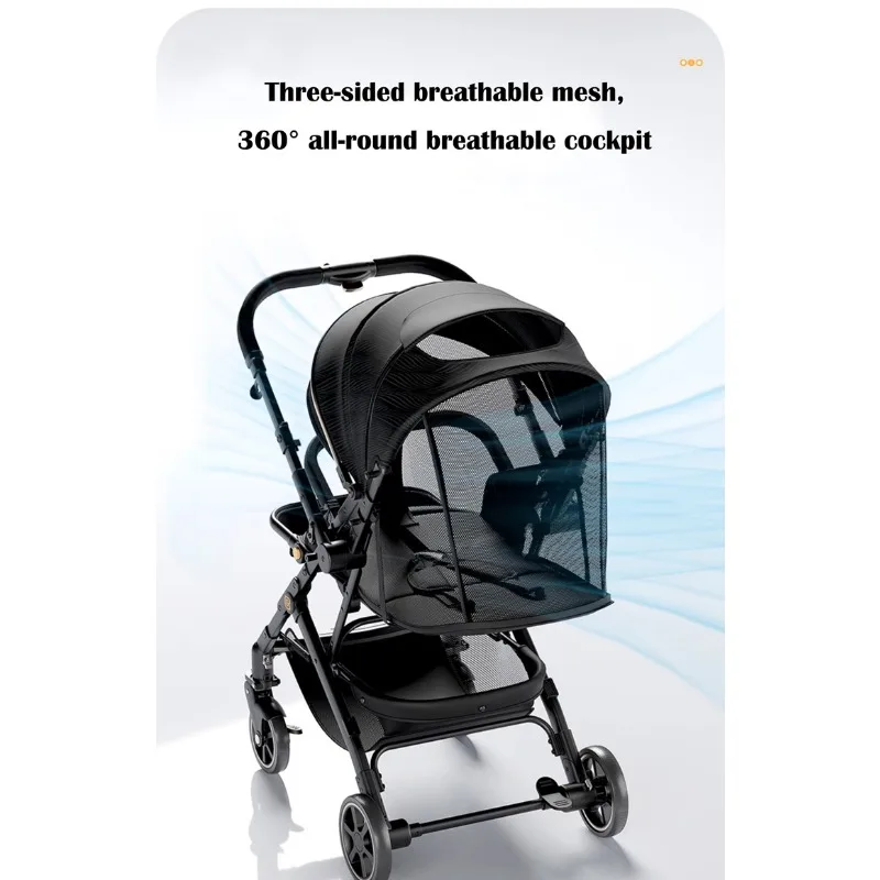 Carrito de mano ligero bidireccional para niños de 0 a 3 años, para sentarse y tumbarse y plegar - imagen 2