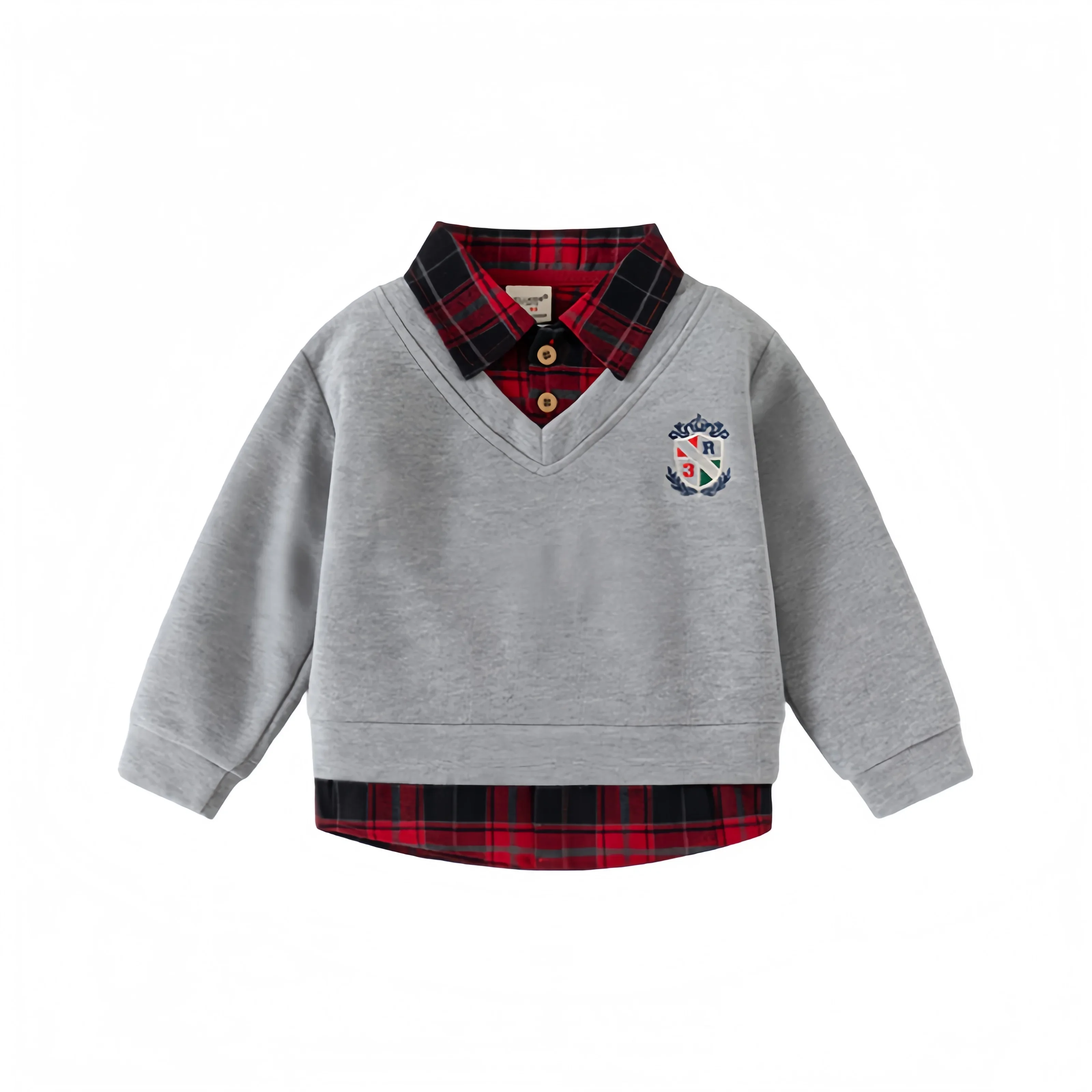 MILANCEL Sudadera con capucha para niños 2-6T - Estilo Preppy - imagen 3