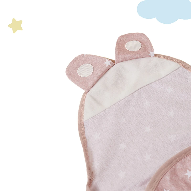 Manta para bebé recién nacido, conjunto de gorro, manta de algodón con estampado de dibujos animados para recién nacido, manta ajustable para dormir para bebé de 0 a 6 meses - imagen 3