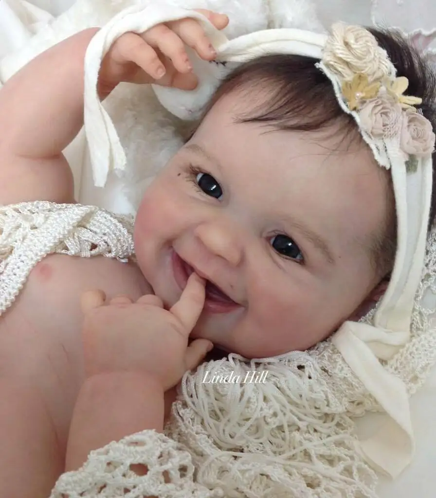 Kit de muñeco de vinilo para bebé Reborn de 22 pulgadas, Juliana, piezas sin pintar y sin terminar, Kit de muñeco de vinilo sin montar en blanco DIY - imagen 5