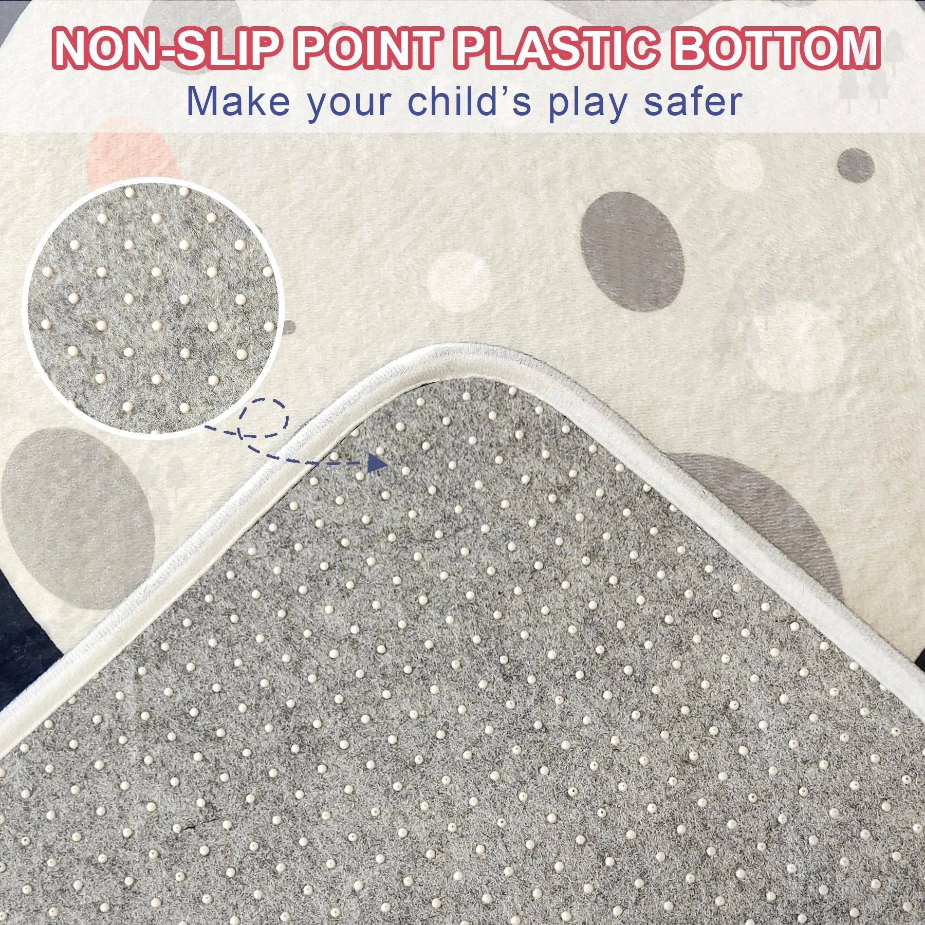Alfombra de suelo de juego de cohete azul, alfombra clásica de campanilla, alfombrillas de área de juego para niños con respaldo antideslizante - imagen 4