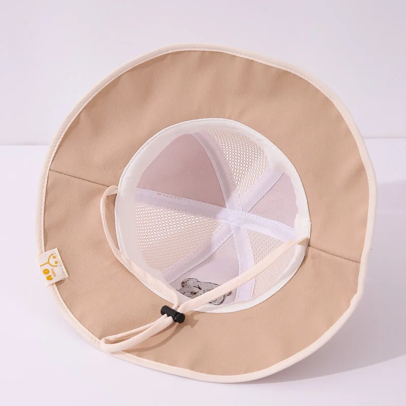 Sombrero de cubo para bebé de 1 a 3 años para niño y niña, sombrero de verano transpirable hueco para niños pequeños, sombrero de sombrilla para niño y niña, sombrero de pescador de malla de viaje suave - imagen 4