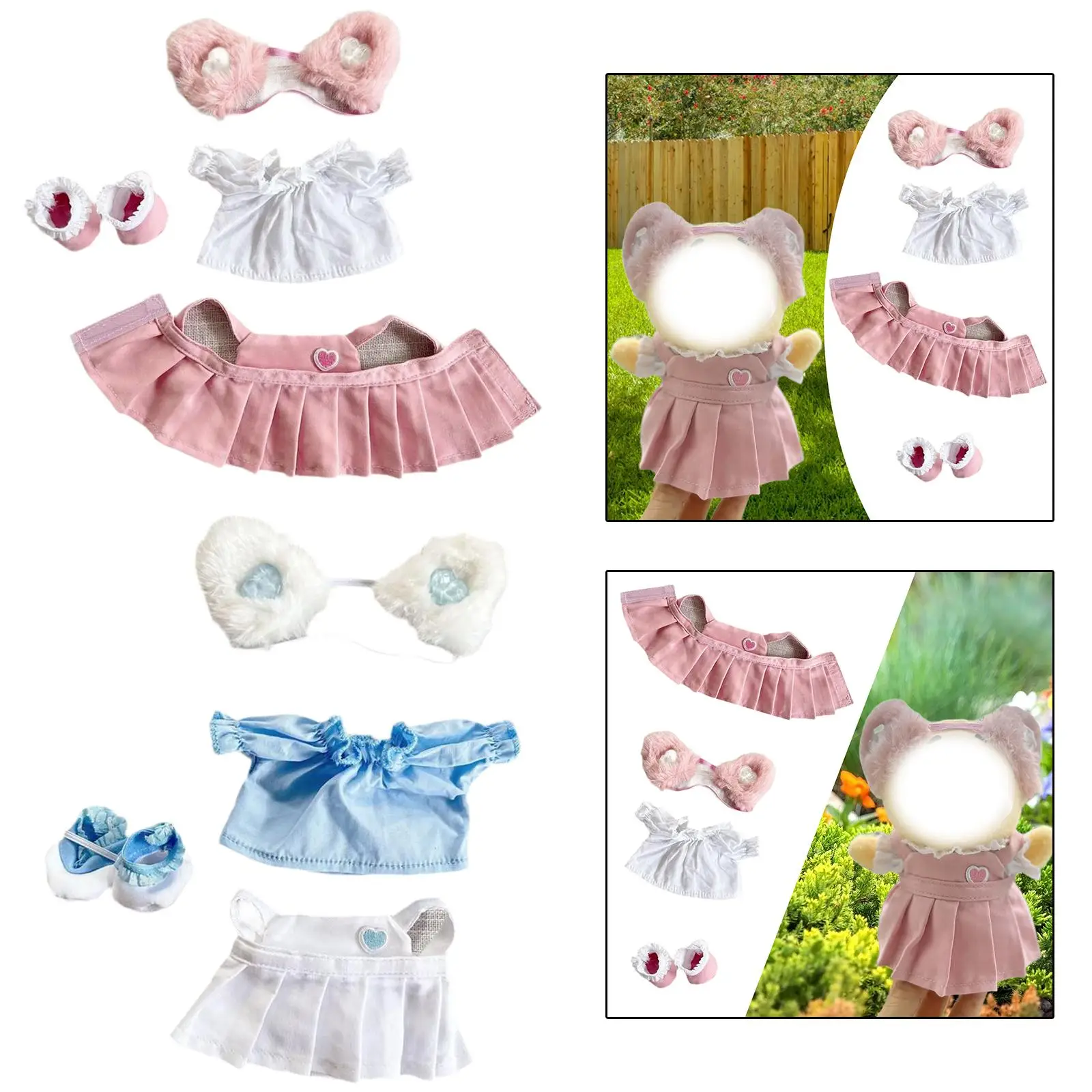 15 cm Plush Doll Clothes Plush Doll Accessories Dress up Soft Costumes DIY