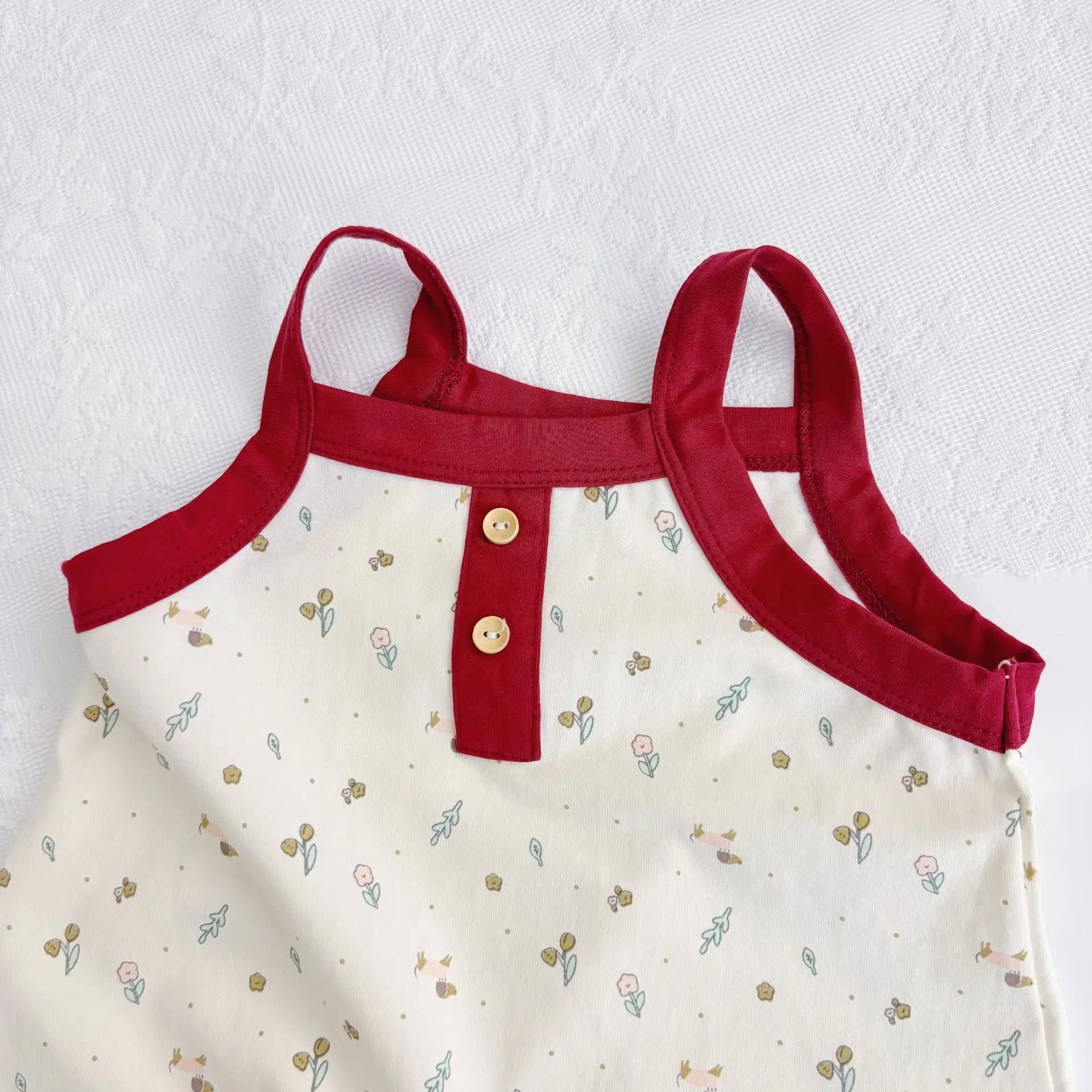 Peleles con tirantes para niñas de 0 a 2T, mono con estampado bonito de perros y flores, mono holgado y fino de una pieza para niños pequeños - imagen 4