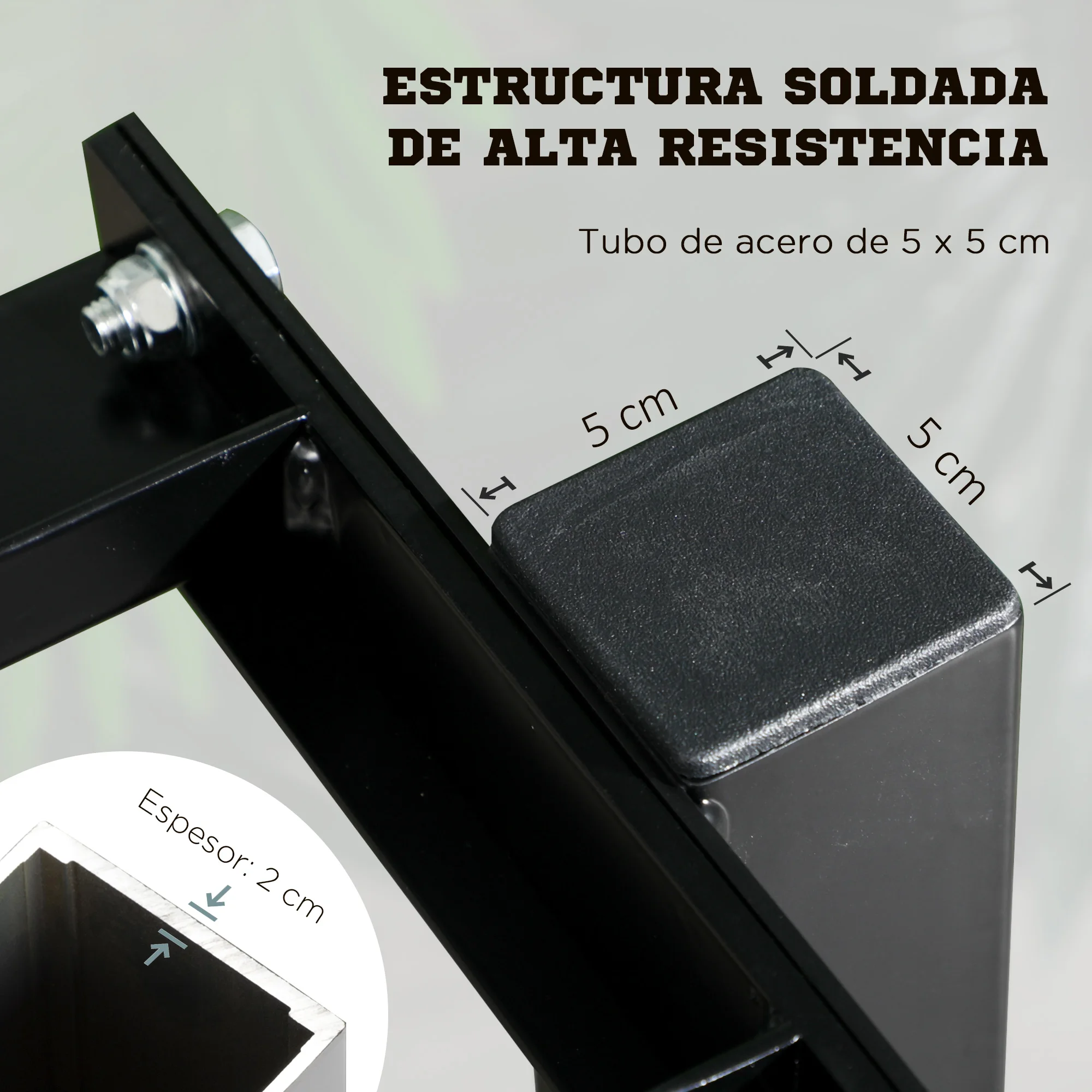 SPORTNOW Estante para Mancuernas de 2 Niveles Soporte de Almacenamiento para Mancuernas de Acero para Gimnasio en Casa Carga 270 kg 92,5x50,5x80,5 cm Negro - imagen 4