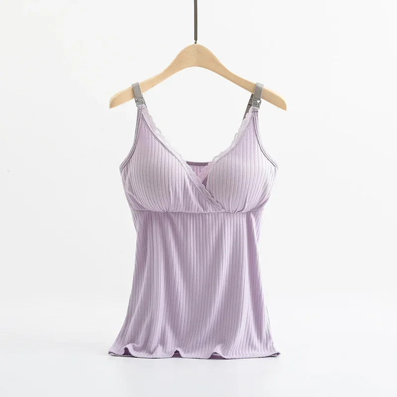 Camisetas sin mangas de lactancia para mujeres embarazadas, Tops de lactancia materna, tirantes, Tops de lactancia - imagen 3