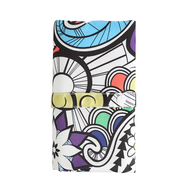 Cambiador de bebé plegable portátil, alfombrilla impermeable para pañales para viaje, bonito diseño ondulado de algodón con dibujos animados, cambiadores para bebé - imagen 2