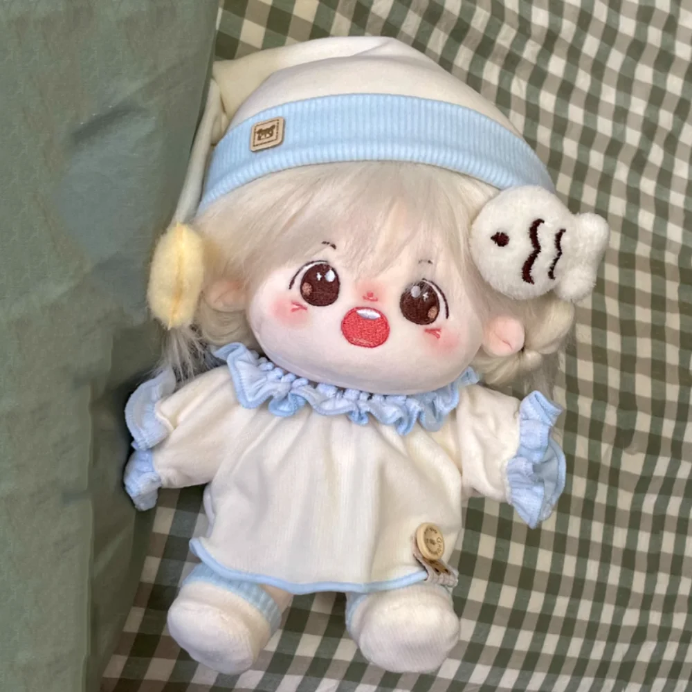 Juego pijama algodón para muñeca con gorro de estrella