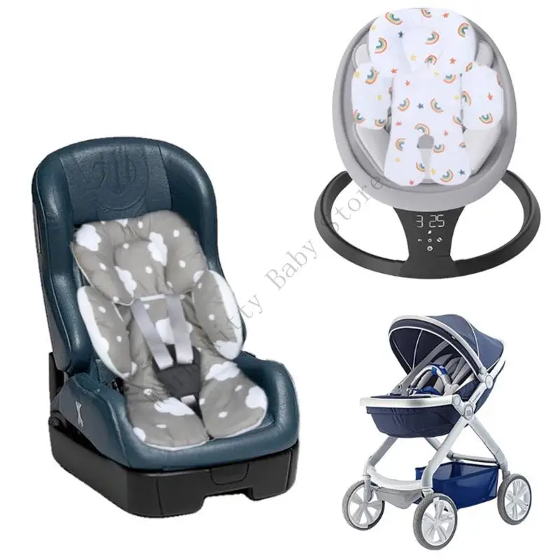 Cojín de asiento de coche de seguridad para bebé de doble cara de algodón suave, soporte para cabeza y cuerpo para recién nacidos, almohadilla de revestimiento para asiento de coche - imagen 5