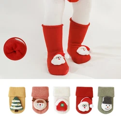 Pantuflas antideslizantes para bebé de felpa - Diseño Navidad